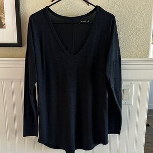 Abercrombie & Fitch Black Long Sleeve V-Neck Top
